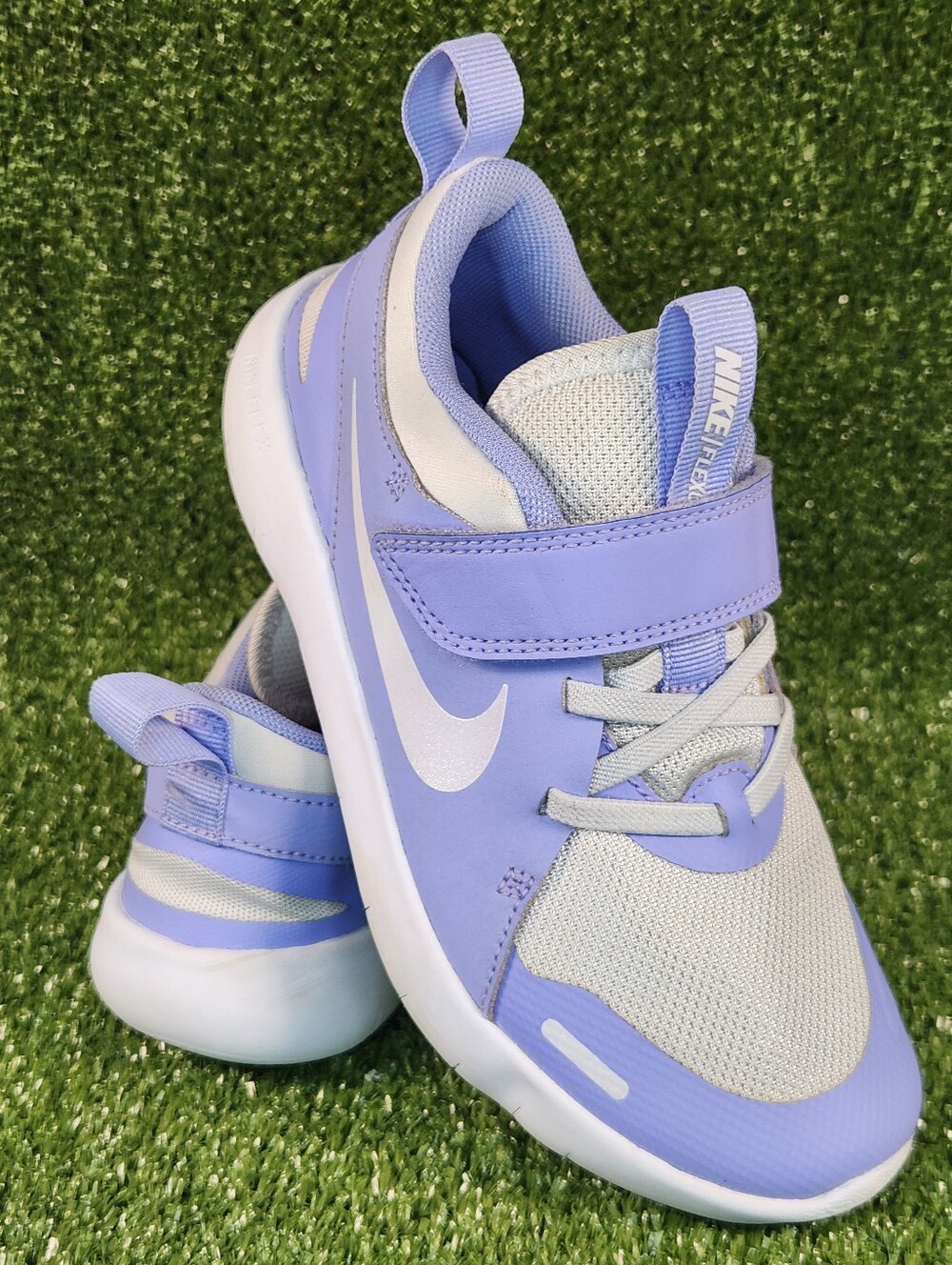 Nike Flex Contact 4 Little Girls Kids Purple Gray Running Sneakers Shoes Size 2